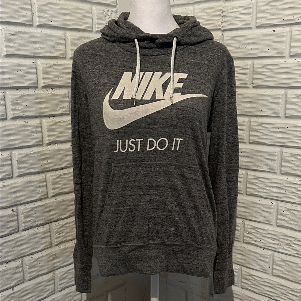 Nike Charcoal Hoodie with Slogan Women’s Medium